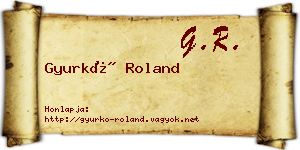 Gyurkó Roland névjegykártya